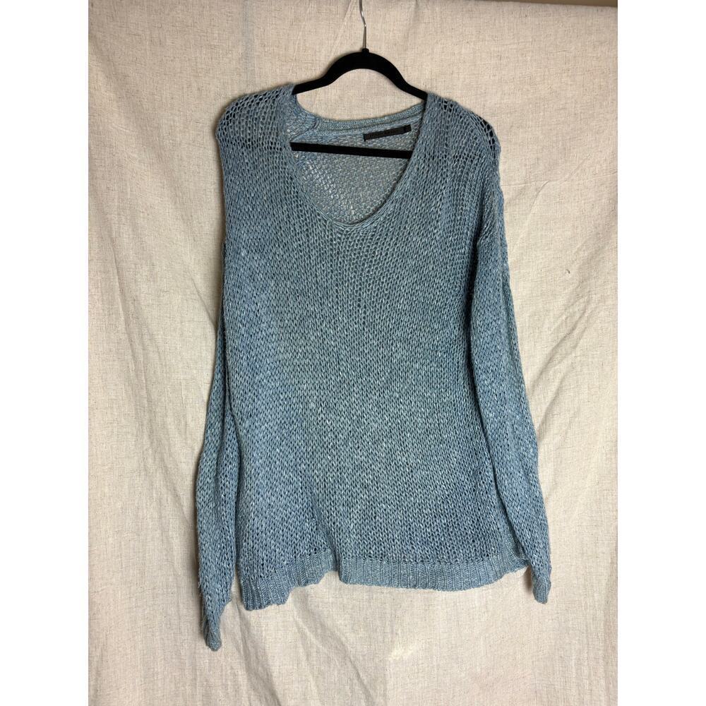 Jenni Kayne Silk Linen Blend Cabin Sweater in Faded Blue Sz. XS - Picture 3 of 10